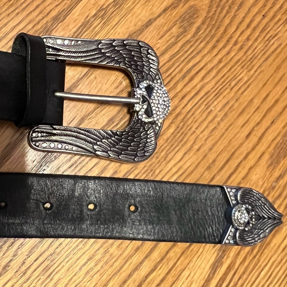Harley-Davidson® Willie G. Genuine Cowhide Women’s Bling Belt- Large 💀 - Picture 3 of 16